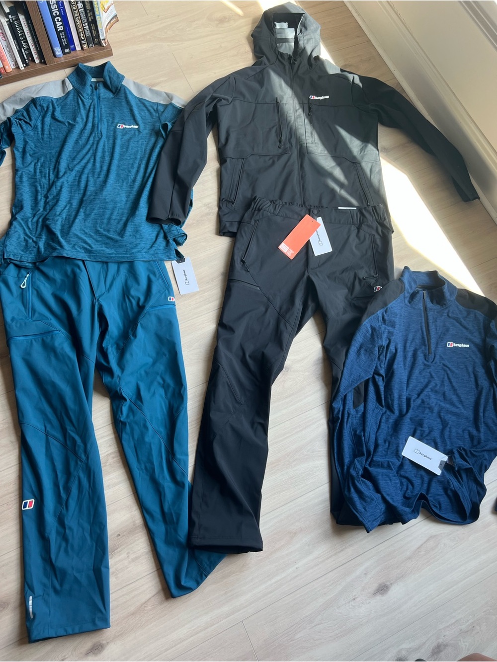 5 Pack, Berghaus Men’s size L apparel. All New with Tags. Premium Hiking Gear.
